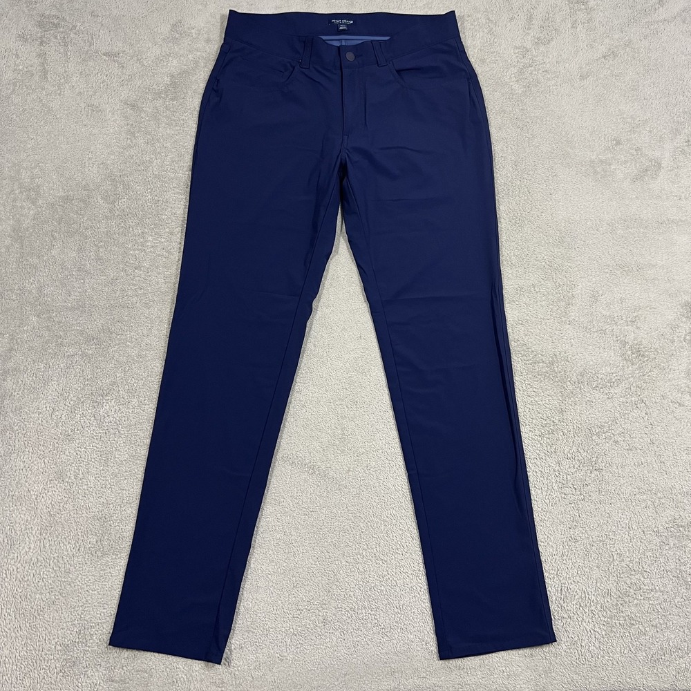Peter Millar Bingham Pants Mens 33x32 Crown Crafted Performance Five-Pocket Blue